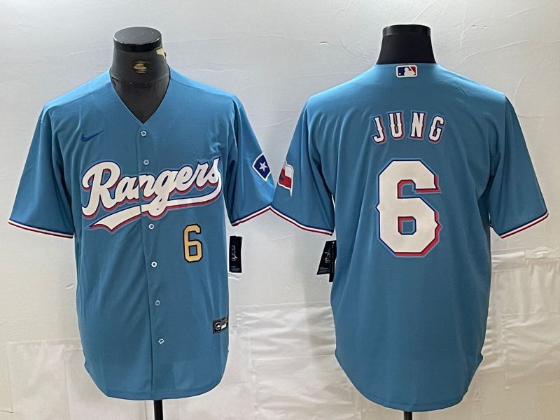 Men Texas Rangers 6 Jung blue Game Nike 2024 MLB Jersey style2